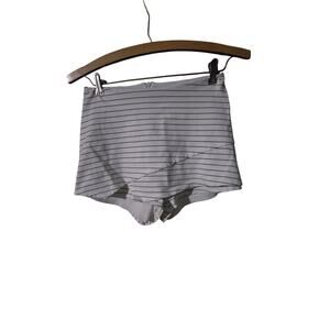 Lulus Women's Groove Queen White Striped Skort Skirt Size Small Zipper Back